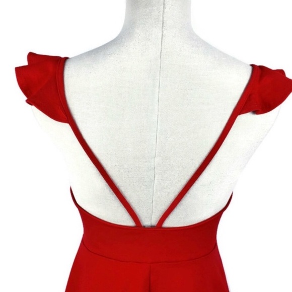 Lulu’s Red Skater Dress Small - Picture 2 of 7